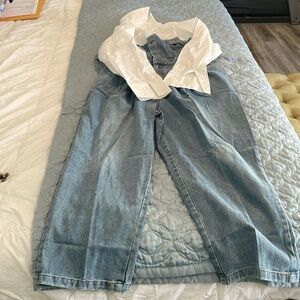 Jean and button-down jumpsuit size 1 XL from good times new with tags